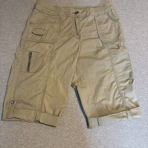 Chico's Women's Army Green Knee Length Utility Cargo Shorts Chico's Size 1